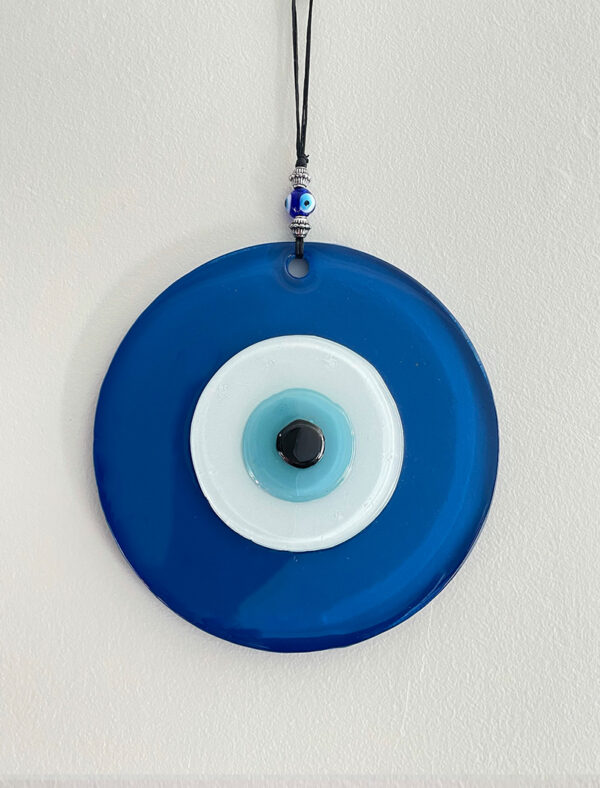 blue evil eye glass deco