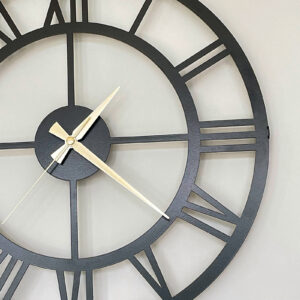 Large black retro wall clock