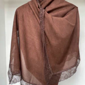 lace cotton shawl brown