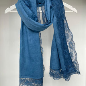 lace cotton shawl pacific blue