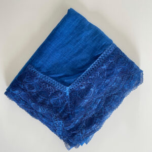 lace cotton shawl royal blue
