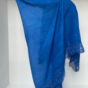 lace cotton shawl royal blue