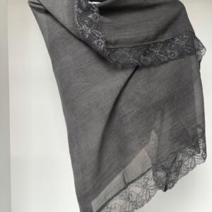 lace cotton shawl slate blue