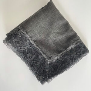 lace cotton shawl slate blue