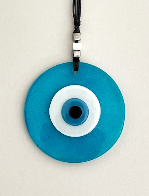 Turquoise evil eye glass decor
